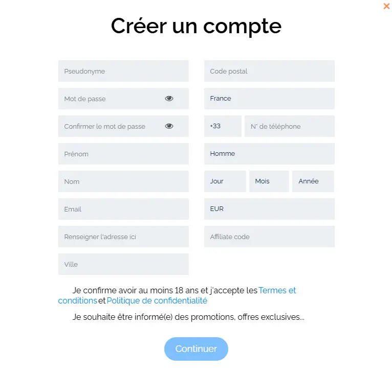 Proceso de registro BBRBET CASINO