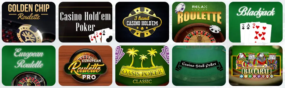 Juegos de mesa en Bbrbet Casino