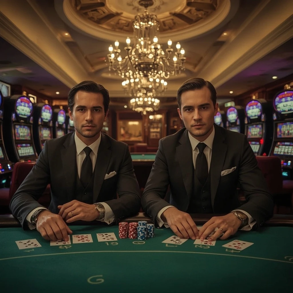 Dos jugadores de póker en Bbrbet Casino